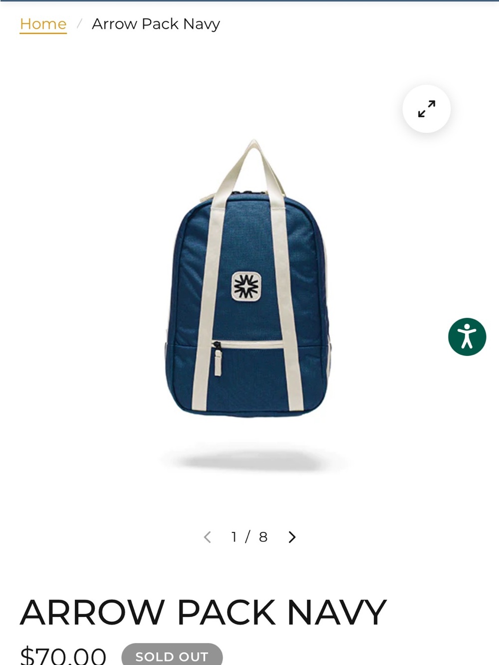 Blue Women's Everyday Backpack with Cream Straps from Walker Family Goods - Picture 5 of 6